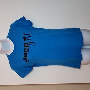 Jeep Girl T-Shirt, Blue and Black, Size small